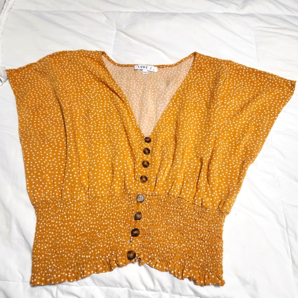Gold Polka Dot Cropped Top
